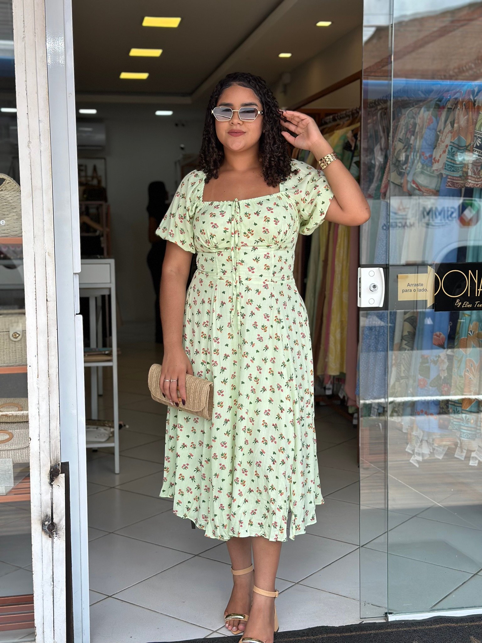 VESTIDO CAMPONESA PLUS VERDE